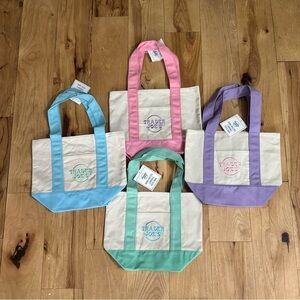 Trader Joe's Pastel Mini Canvas Tote Bags 2025 LIMITED EDITION - SET OF 4 - NEW
